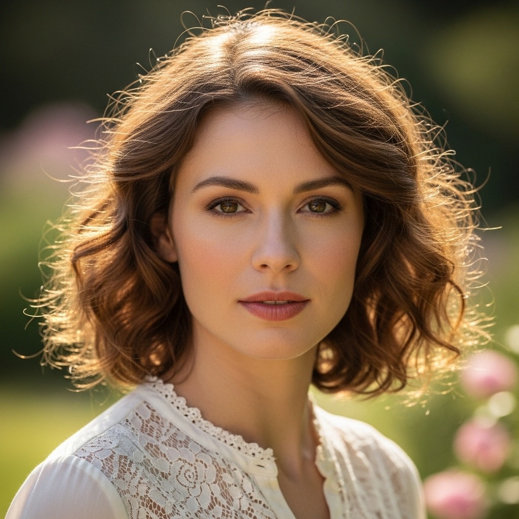 Shoulder Length Curly Hair with Soft Waves