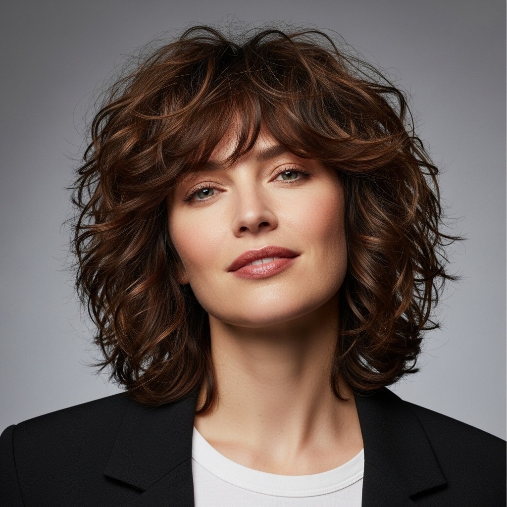 Shoulder Length Curly Shag