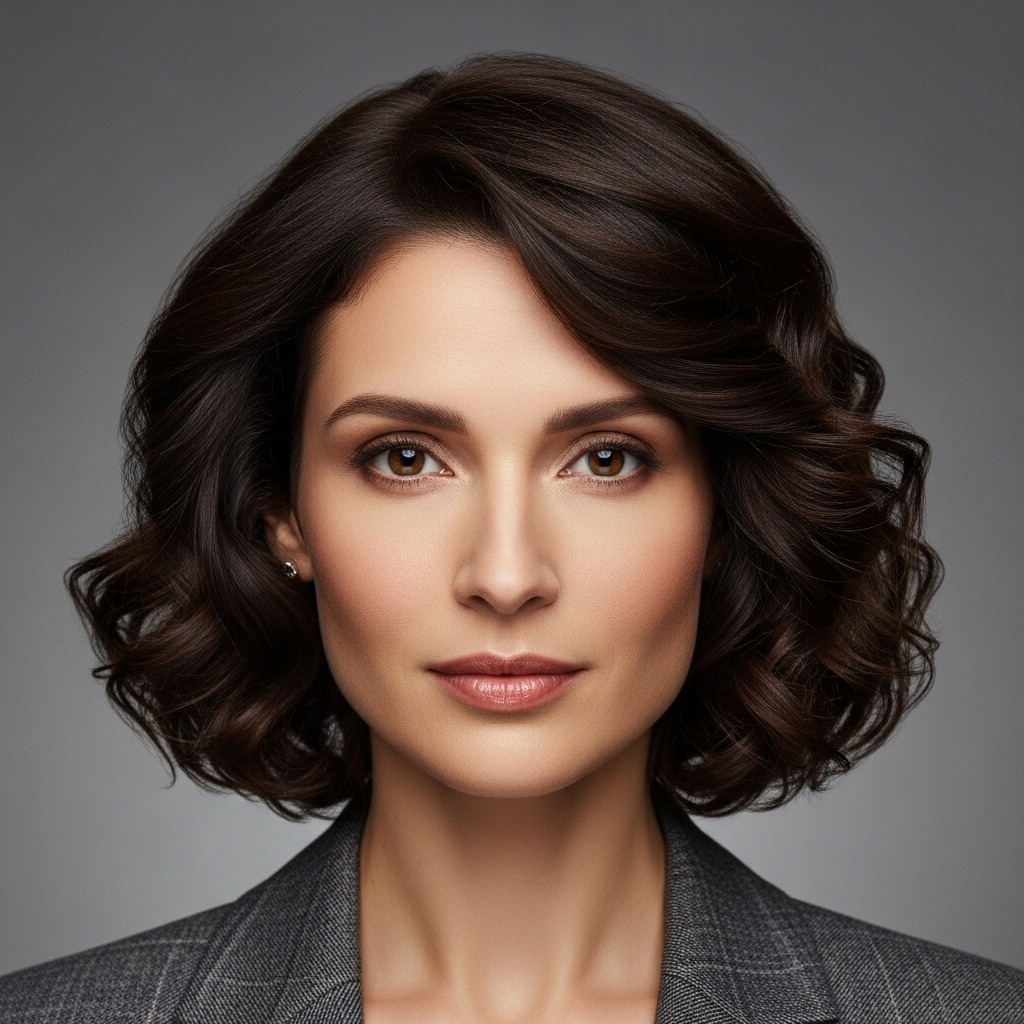 Shoulder Length Curly Hair for Work